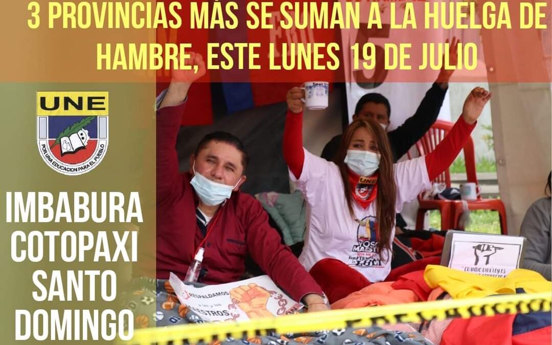 Una semana de huelga de hambre en defensa de la educación y se suman tres provincias.